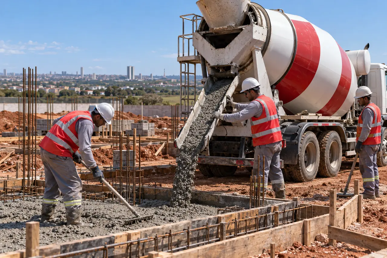 Operação profissional de concreto usinado 8